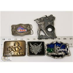 FLAT OF ASSORTED BELT BUCKLES
