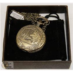NEW BRONZE POCKET WATCH WITH CHAIN