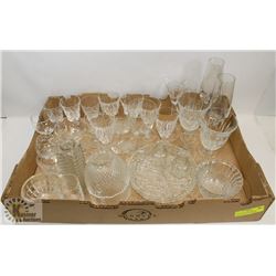 LOT OF VINTAGE CRYSTAL, CRYSTAL AND GLASSWARE