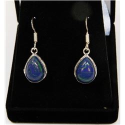 #120-RAINBOW CALSILICA GEMSTONE EARRINGS