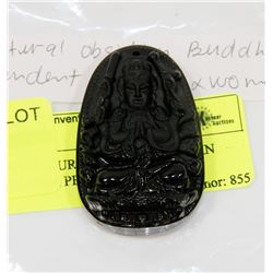#92- NATURAL BLACK OBSIDIAN BUDDHA PENDENT