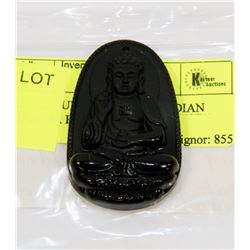#95- NATURAL BLACK OBSIDIAN BUDDHA PENDENT