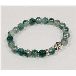#11-NATURAL GREEN FLUORITE BEAD BRACELET