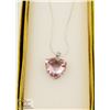 925 STERLING SILVER PINK STONE NECKLACE