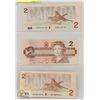 Image 1 : LOT OF 3 CANADA  1986 $2 BILLS, ROBIN
