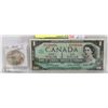 Image 1 : LOT OF 2 CANADA 1967 $1 BILL, 50 CENT COIN