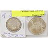 Image 1 : LOT OF 2 CANADA COINS, 1958 HALF DOLLAR,