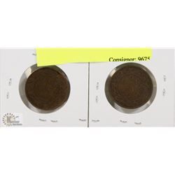 LOT OF 2 CANADA LARGE PENNIES