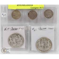 LOT OF CANADA COINS, 3 (NEWFOUNDLAND) DIMES
