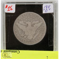 1911 O BARBER USA SILVER HALF DOLLAR