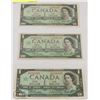 Image 1 : LOT OF 3 CANADA 1967 $1 BILLS