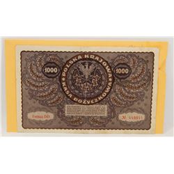 1919 1000 POLAND MARK NOTE