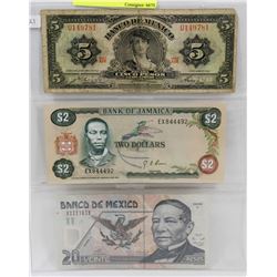 LOT OF 3 WORLD CURRENCY BILLS