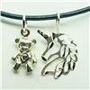 Image 1 : 139) STERLING SILVER 2 PENDANTS W/CORD NECKLACE