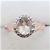 Image 1 : 153) ROSE GOLD PLATED ST. SILVER MORGANITE RING