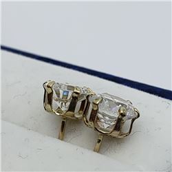45) 10K YELLOW GOLD CUBIC ZIRCONIA EARRINGS