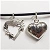 Image 1 : 197) STERLING SILVER 2 HEART PENDANT NECKLACE