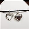 Image 2 : 197) STERLING SILVER 2 HEART PENDANT NECKLACE