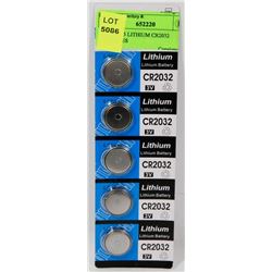 PACK OF 5 LITHIUM CR2032 BATTERIES