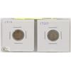 Image 1 : 1919, 1920 GV SILVER 5 CENTS COINS