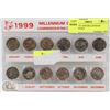 Image 1 : COMPLETE 1999 MILLENNIUM QUARTER SET