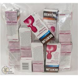 LARGE BAG OF ASSORTED BENYLIN SYRUP