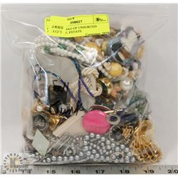 OVER 1KG BAG OF UNSORTED JEWELRY, ESTATE