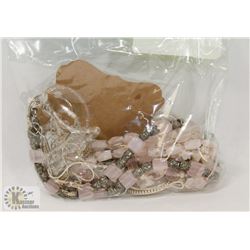 LOT OF 11 ROSE QUARTZ NECKLACES