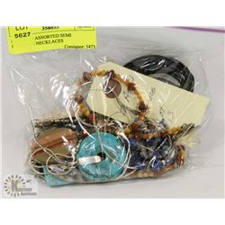 LOT OF 12 ASSORTED SEMI PRECIOUS NECKLACES