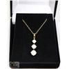 Image 1 : #122-TRIPLE OPAL  PENDANT &  NECKLACE