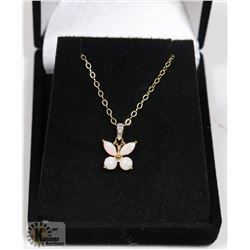 #119-TRIPLE OPAL & CZ PENDANT &  NECKLACE