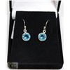 Image 1 : #42-BLUE CZ DANGLING EARRINGS