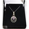 Image 1 : #53-NATURAL PURPLE AMETHYST PENDANT & NECKLACE