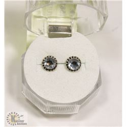 #94-BLUE CZ STUD EARRINGS