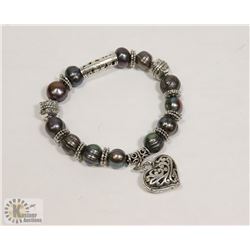 #81-FRESH WATER PEARL WITH HEART SHAPE BRACELET