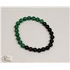 Image 1 : #73-NATURAL MALACHITE & MATTE BEAD BRACELET 8MM
