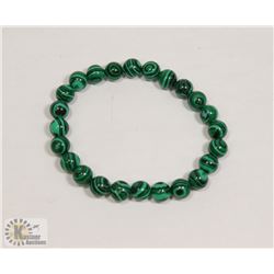 #66-NATURAL MALACHITE BEAD BRACELET 8MM