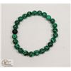 Image 1 : #70-NATURAL MALACHITE & MATTE BEAD BRACELET 8MM