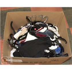 BOX OF ASSORTED CLOTHING, APPEARS TO BE MOSTLY