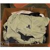 Image 1 : BOX OF ASSORTED CLOTHING, APPEARS TO BE MOSTLY