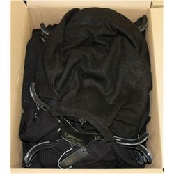 BOX OF ASSORTED CLOTHING APPEARS TO BE MOSTLY