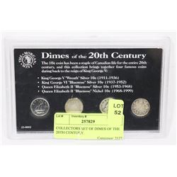 COLLECTORS SET OF DIMES OF THE 20TH CENTURY.