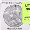 Image 1 : GEORGE FIFTH CORONATION 1911 MEDALLION.