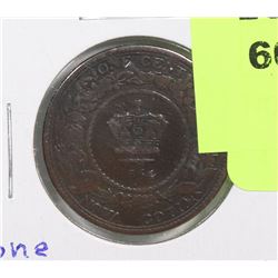 NOVA SCOTIA 1864 ONE CENT COIN.