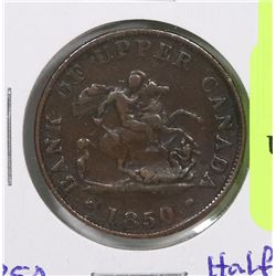 UPPER CANADA 1850 HALF PENNY.