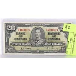1937 CANADIAN $20.00 BILL.