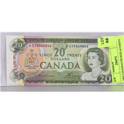 1969 CANADIAN $20 REPLACEMENT BILL.