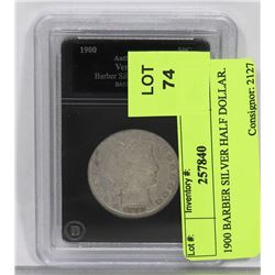 1900 BARBER SILVER HALF DOLLAR.