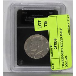 1964 KENNEDY SILVER HALF DOLLAR.