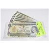 Image 1 : LOT OF 10- 1973 CANADIAN SEQUENTIAL $1 BILLS.
